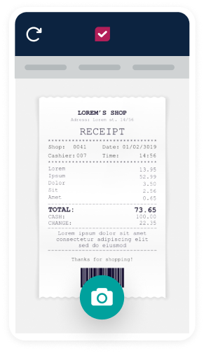 electronic receipt capture Certify example